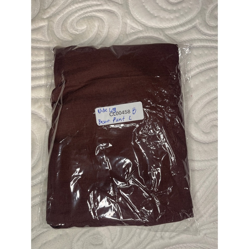 Anewsta Womens High Waisted Extra Wide Leg Pleated Trousers Dark Brown L 8/10 - Picture 12 of 12
